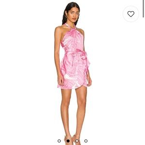 Amanda Uprichard Shauna Dress- pink swirl size small
